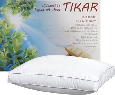 iSleep Kapok Boxkussen - 100% Java Kapok - 50x60x10 cm - Wit