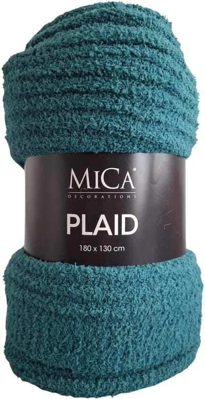 Mica Charlene Fleece Plaid 180x130 cm – Zacht Woondeken – Petrol