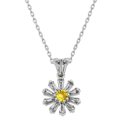 925 Sterling Zilveren Bloem Ketting met Trapeze Geslepen Stenen – Handgemaakt Cadeau voor Vrouwen