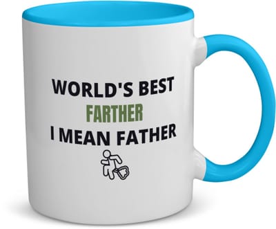 Akyol - worlds best farther koffiemok - theemok - blauw - Papa - cadeau papa - cadeau - verjaardag papa - vaderdag - beste papa - 350 ML inhoud