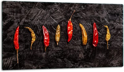 TMK ArtDeko - Snijplank - 52x30 cm - Glas - Chilli ontwerp