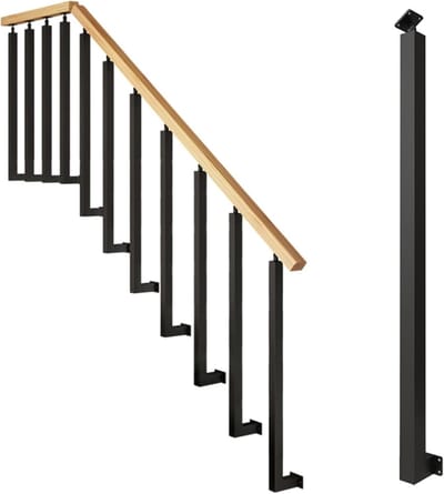 Trapleuning Kolom - Baluster Spindel - Veilig Traplopen - Verstelbare Hoek - 95 cm - Zwart
