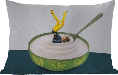 Buitenkussens - Tuin - Yoghurt - Yoga - Retro - 50x30 cm