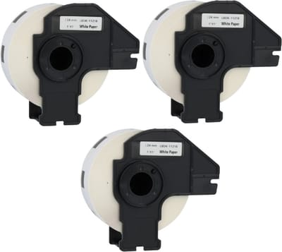 Label Tape Geschikt voor Brother DK-11218 | 24 mm | Zwart op Wit - 1000 Labels per Rol - 3 stuks - Geschikt voor: TD-4100N QL-500 QL-550 QL-560 QL-570 QL-580N QL-650TD QL-1050N QL-1060N QL-700 QL-710W QL-720NW QL-800 QL-810W QL-820NW TD-2130N QL-600
