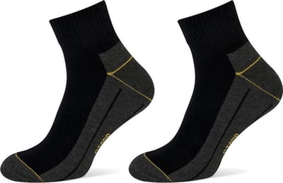 StappYellow | 6 Paar| Werksokken | Coolmax Quarter | Naadloos | Zwart | Maat 43-46 | Halfhoog