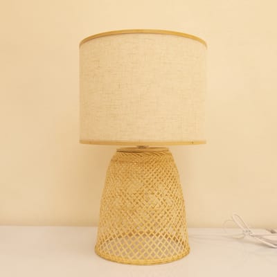 Fine Asianliving Bamboe Tafellamp Naturel Handgemaakt - Phoebe D32xH49.5cm