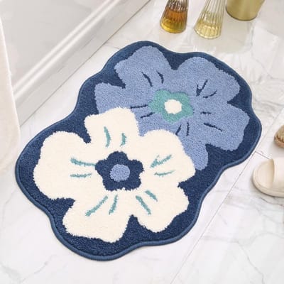 Nouveau petit tapis de sol floqué frais pour salle de bain, évacuant l'humidité, tapis de sol, tapis antidérapant pour toilettes, maison, tapis de porte de chambre à coucher 45x70cm