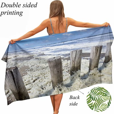 Ulticool Microvezel Sneldrogende Handdoek 160x80 cm - Strand Zee Natuur Groen - Reizen Travel Accessoires Reis Gadgets Sauna Gym Yoga Haar Strandlaken Badlaken Badhanddoek Zwemhanddoek Reishanddoek Hamamdoek Microfiber - Mannen Vrouw