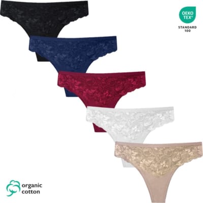 GAUBERTÂ® 5-Pack Organisch Katoenen Brazilian Slip 9087 M