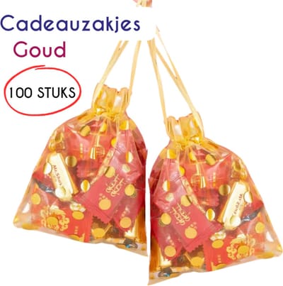 S4D® - Cadeauverpakkingen - Luxe Organza Cadeauzakjes - Geschenkzakjes - uitdeelzakjes - 100 STUKS! - 10x15 CM - Goud - Maak Van Ieder Cadeau Een Waar Kunstwerk