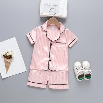 Nieuwe Zomer Baby Meisjes Kleding Pak Kinder Slaapkleding Shirt Korte Broek 2 Delen/Sets Kinder Jongens Pyjama Peuter Kostuum Baby Trainingspakken 12M white