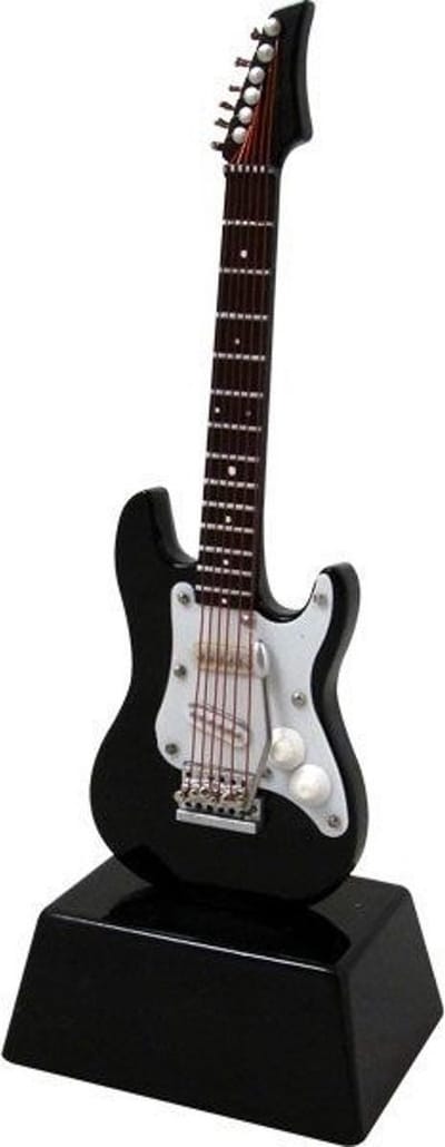 Music Gifts - Miniatuurinstrument elektrische gitaar zwart