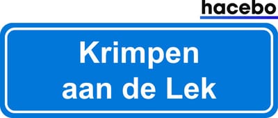 Hacebo - Plaatsnaam Sticker - 29x10 CM - Krimpen aan de Lek sticker - Verkeersborden sticker - grappige cadeaus - Krimpen aan de Lek