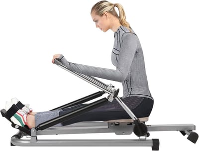 Roeitrainer - Fitnessapparaat - Cardio Training - Opvouwbaar ontwerp - 106cm - Zilver zwart