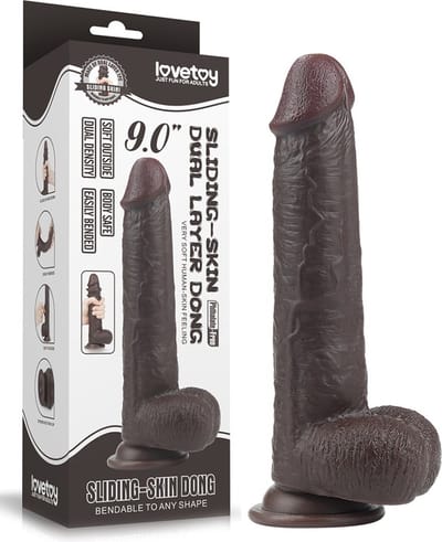 Lovetoy - Realistische XXL Dildo Met Zuignap 23 x 4 cm - Bruin