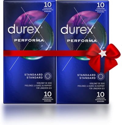 Durex Condooms - Performa met vertragend effect 10st x2 - Voordeelverpakking - Cadeau voor man en vrouw