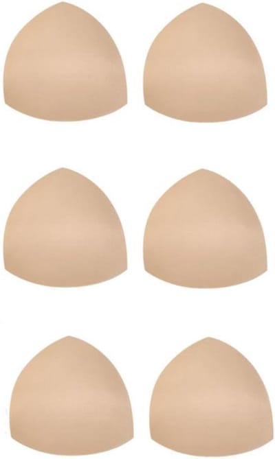 Dames BH-inlegkussentjes – Vervangende Cups en Liners – Set van 3 paar - 6 mm (1/4 inch) natuurlijke bedekking - nude - geschikt voor badpakken, sport-bh's en jurken