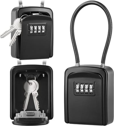Famanu – Sleutelkluis met afneembare kabel, waterdichte sleutelbox voor buiten en binnen