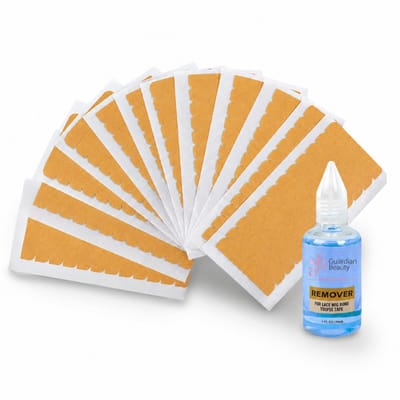 Guardian Beauty Ultra Hold Veter - Pruikentape - Extra Strong - Ultra Hold Veter - Bruin - 60 stuks + 12 stuks - Met Pruik Tape Verwijderaar - 30ml - Haar Extensions