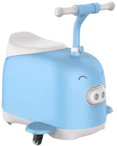 Rictor C8 Piggy Elektrische Kinderscooter – 5-Wiel Anti-Val Mechanisme – Opvouwbaar – Bellen & Audio Module – App Ouderbediening – Verstelbare LED Licht – 60kg – 5-12 jaar - Blauw
