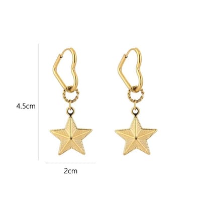 Ster en hart oorbellen goud- stainless steel en nikkelvrij- Moederdag- Valentijn- Dames oorbellen- Trendy
