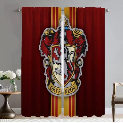 Hogwartes Gordijnen Kinderkamer Shades Verduisterende Gordijnen 2 Stuks Woonkamer Gordijn Halloween Decoratie Afscheiding Keukenpaneel W74xH114cmx2pcs-CL
