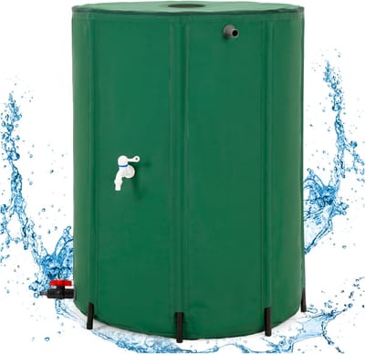 Springos Regenton - Regenwatertank - Opvouwbaar - Met Kraan - 2 Kranen - 500 L