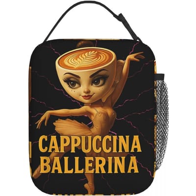 Ballerina Cappuccina Italiaans Hersenkronkel Meme Lunchtas Voor Vrouwen Lunchbox Koeltas Handige Oxford Thermische Tote Handtassen 11cmx21cmx26cm