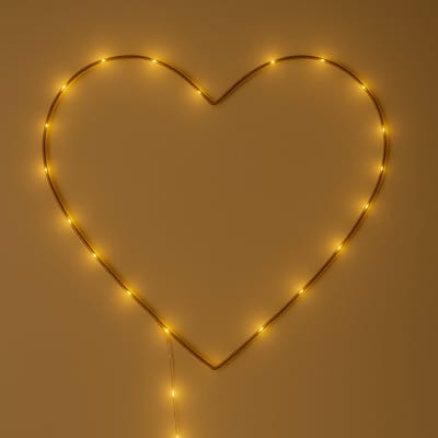 ZoeZo Nachtlampje Kinderen Hartjes LED - Batterij - LED Wandlamp Binnen - Kinderkamer verlichting - Wanddecoratie - Nachtlampje - Goud