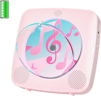 Draagbare CD Speler voor Kinderen met Radio, Bluetooth en USB - Roze
