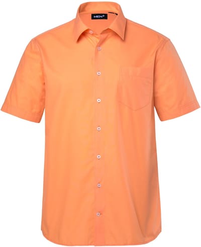 Men Plus - Heren - Zakelijk overhemd korte mouwen EasyCare kentkraag comfort fit - Donkerabrikoos - Maat 3XL