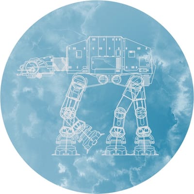 Fotobehang - Star Wars AT-AT 125x125cm - Rond - Vliesbehang - Zelfklevend