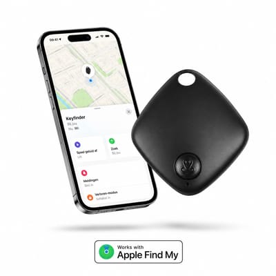 AirTag Alternatief – Keyfinder – Bluetooth Tracker voor Apple Zoek Mijn – Sleutelzoeker – GPS Tracker – Voor Sleutels, Tas, Koffer, Rugzak & Huisdieren – Zwart