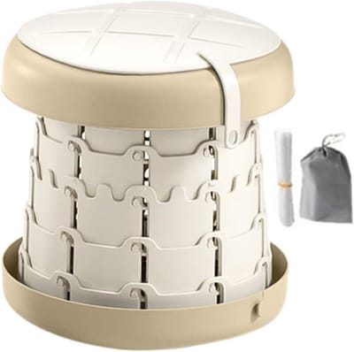 Reispot Opvouwbaar - Draagbare Toilet - Zindelijkheidstraining Ondersteunen - Antislip Basis - 25.8 x 26.8 cm - Lichtbruin