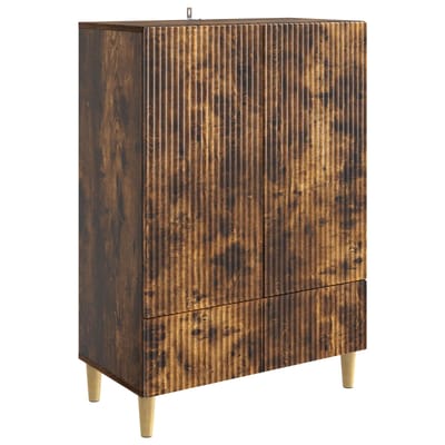 vidaXL - Dressoir - met - lade - Gerookt - eiken - 66 - x - 34,5 - x - 95 - cm - Bewerkt - hout