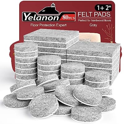 Zelfklevende Viltglijders voor Meubels - 80 Stuks, 5 mm, Grijs - Perfect voor Parketbescherming