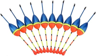 Visdobbers Set 10 stuks - Houten Forel Vlotter met Lichtgevende Bobbers voor Snoekbaars, Karper en Basvangst