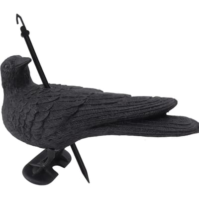 Statue de Corbeau Réaliste en Plastique Imperméable pour Cour Jardin Patios Halloween black