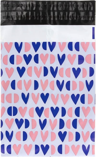 Verzendzakken voor Kleding - 100 stuks - 25x34cm - Blauw, Roze, Print / Multi colour Verzendzakken Webshop - Verzendzakken plastic met plakstrip