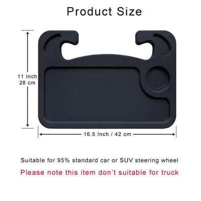 Plateau de Table à Manger 3-en-1 pour Volant de Voiture avec Porte-Boissons Bureau Multifonctionnel pour Ordinateur Portable pour Utilisation Intérieure de Véhicule Plateau Bureau de Voiture
