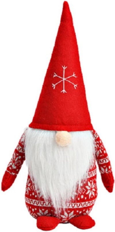 G. Wurm Pluche gnome/dwerg - kerstman pop/knuffel - rood - 16 x 20 x 40 cm