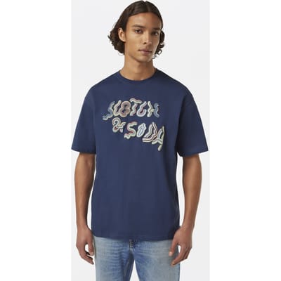 Scotch & Soda Relaxed-fit Front Artwork T-shirt Atlantic Blue Taglia: S | T-shirt Outlet | Uomo | Blu
