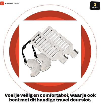 Dailygoods- Deurslot Extra Beveiliging - Deurslot Binnendeur - Deurslot voor Hotel - Deurslot voor Appartement - Deurslot voor Reizen - Stalen Materiaal - 2 Stuks