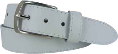 Heren Riem | Mannen Riem | Leren Riem | Lederen Riem | Kleur: wit | 4cm breed | Riemmaat: 85cm (totale lengte: 100cm) | 100% echt leer | Nikkelvrije gesp