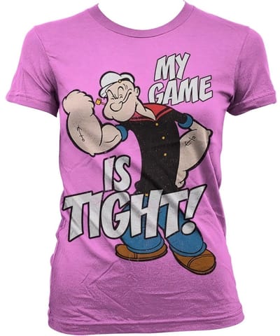 Popeye Game Is Tight Girly T-shirt voor dames, roze