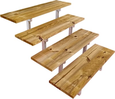 Buitentrap staal OSLO H71cm - 4 treden geïmpregneerd hout breedte 100cm