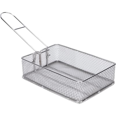 Panier à Frire avec Poignée Pliable Amovible Multifonctionnel Acier Inoxydable Maille Fine Panier à Frire pour Frire Aliments Égoutter Huile Eau gray