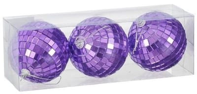 Mica Decorations Spiegelbal/discobal paars ,D8cm Set van 3