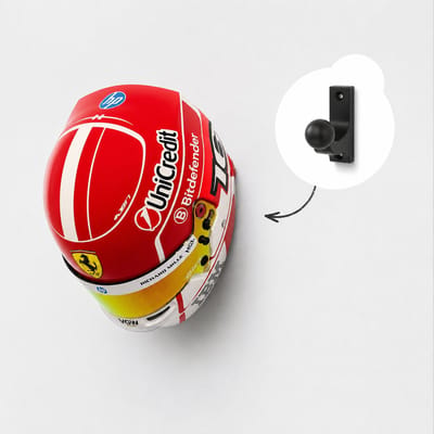 YUOM. Muurbeugel geschikt voor 1:2 Scale F1 Mini Helm – Wandhouder geschikt voor Formula 1 Helmet – Displayhouder – Zwart