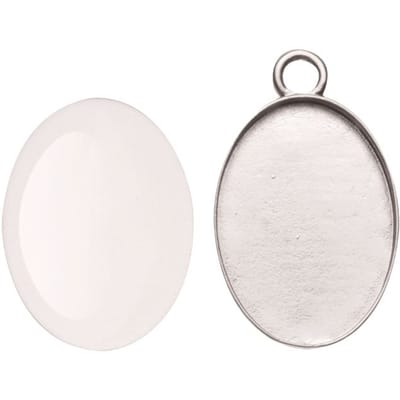 Cabochon-Decoratieve hanger klein - Ovaal